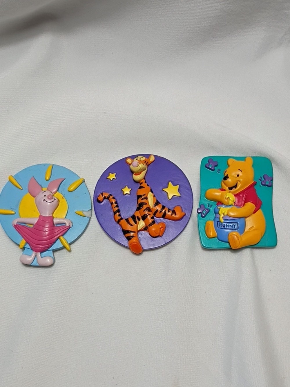 EUC Vintage 1997 3D Winnie the Pooh Magnetic Set - Piglet, Tigger & Pooh
